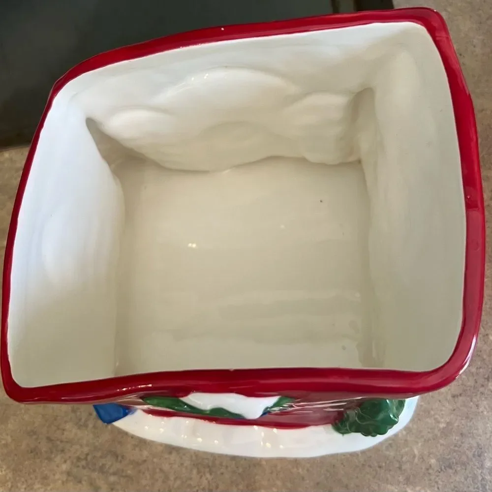 Harry and David Santas Workshop Cookie Jar Ceramic Christmas Holiday 10.5